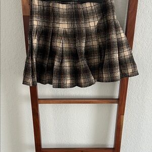 Chicwish Black and Cream Plaid Mini Skirt
